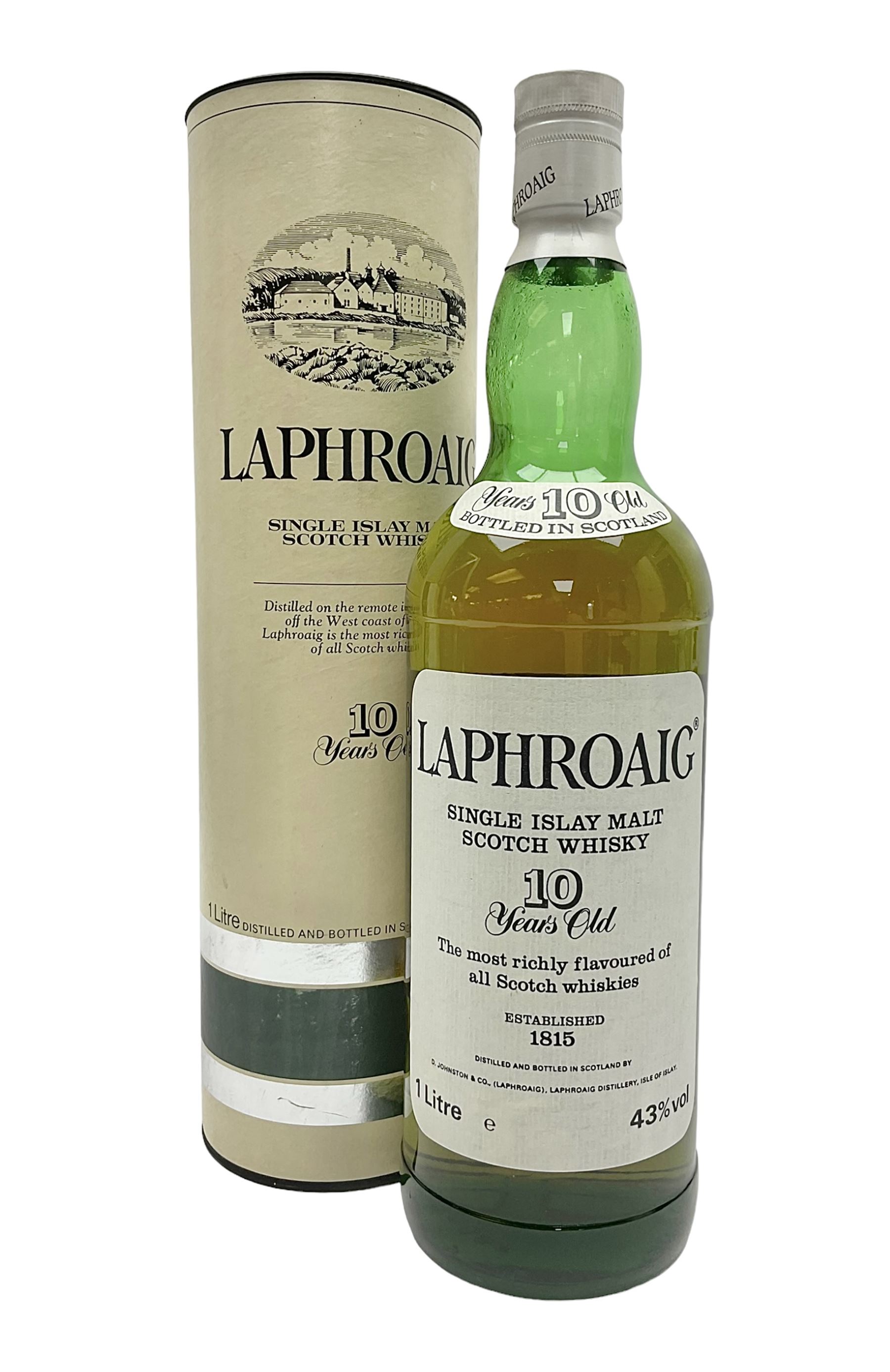 Laphroaig, 10 year old, single malt Scotch whisky, circa 1980, 1 litre, 43% vol 