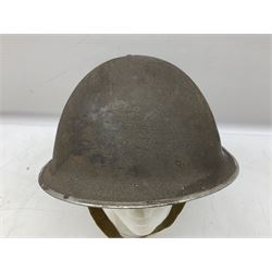 WW2 British Mk III steel combat helmet with textured finish and original liner