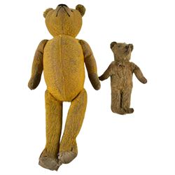 Two early 20th century straw-filled teddy bears