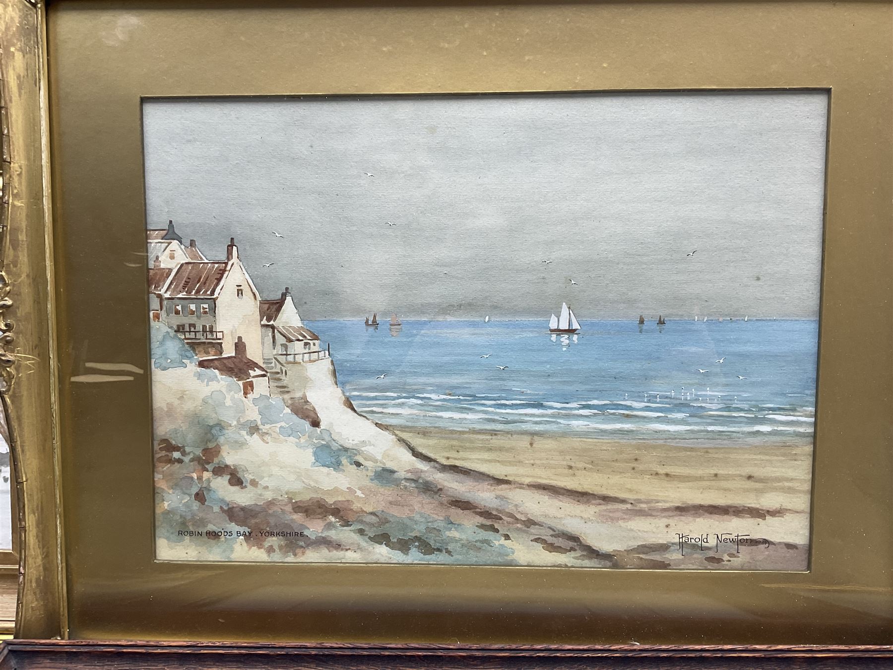 Three original watercolours, mostly local scenes, signed E M Rose, H Corbett, Harold Newton, Geoff Barrett, various prints including Rowland Henry Hill (8)