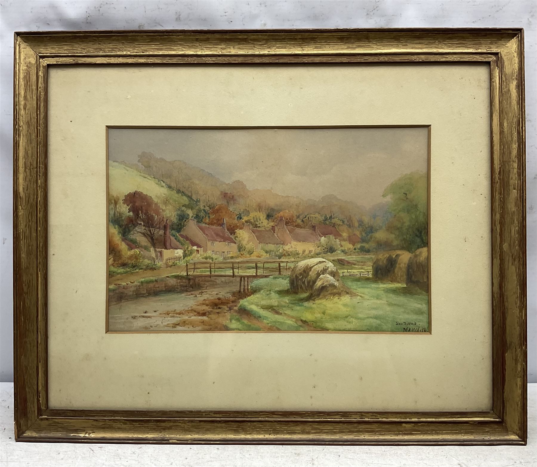 MA White (British Early 20th Century): The Valley - 'Sandsend' near Whitby, watercolour signed 24cm x 37cm 