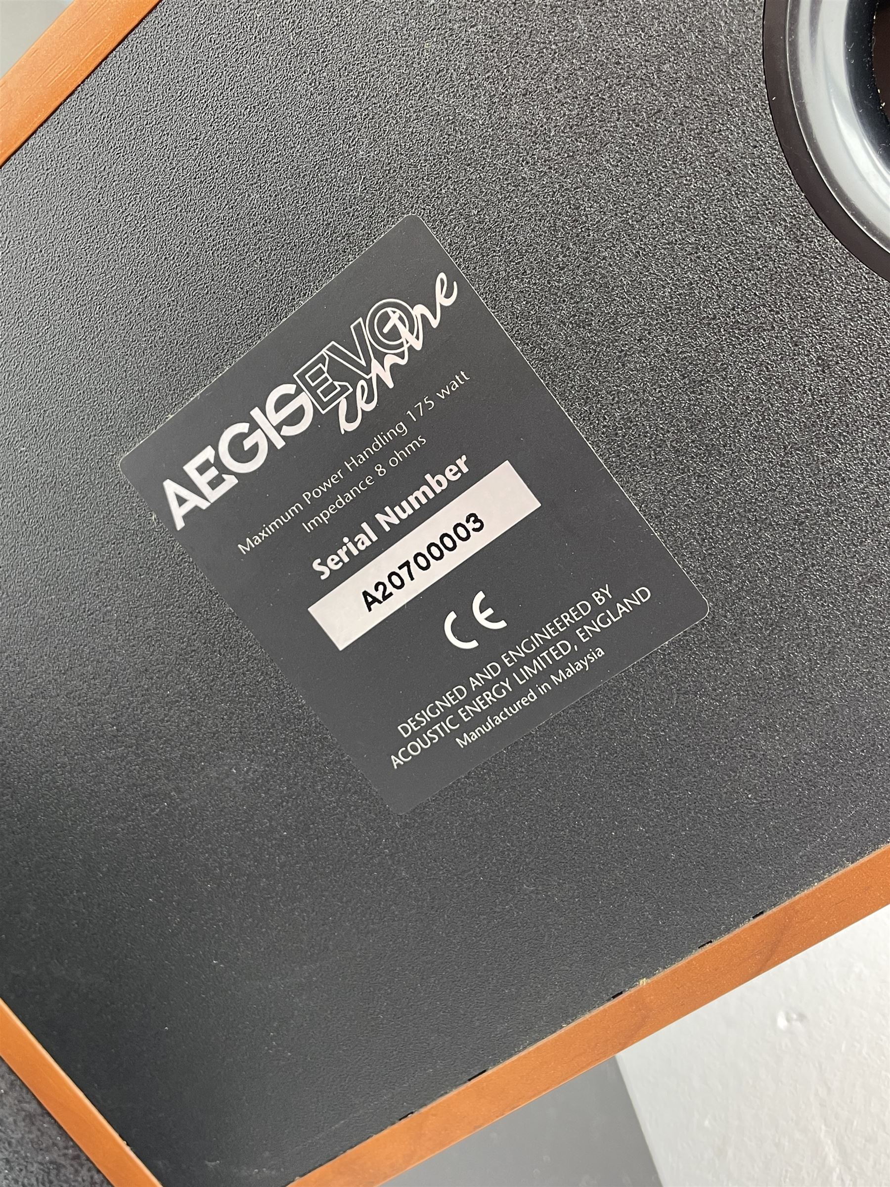 Stereo System - Denon AVR-3802 amplifier, Ral Q201E subwoofer, pair AE AEGISEVO THREE speakers, pair AE AEGISEVO ONE speakers on stands and AE AEGISEVO centre