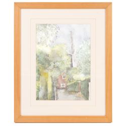 Andrew Warnes (East Riding 20th Century): 'Skidby Windmill' 'Burton Agnes Church' 'River Derwent' and another, set of four watercolours signed, mostly titled verso max 35cm x 25cm (4)