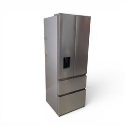 Hisense American style fridge freezer, fitted with double fridge doors and two freezer drawers, model no.  BCD-454WP2NF1R1/HC4