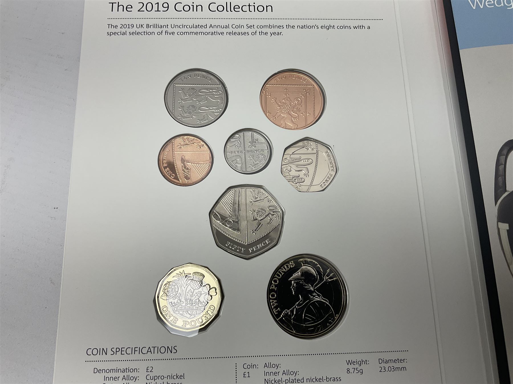 The Royal Mint United Kingdom 2019 brilliant uncirculated annual coin set, in card folder