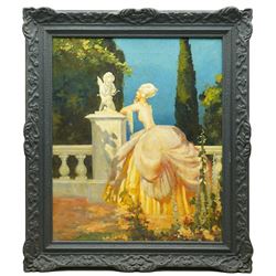 Frank Marsden Lea (British Early 20th century): 'The Oracle', oil on canvas signed, titled verso 60cm x 50cm