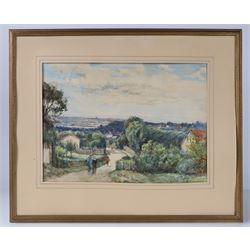 Mark William Fisher RA (American 1841-1923): 'Paris from Terres', watercolour signed 26cm x 36cm