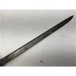 WW1 American Model 1917 Enfield bayonet by Remington with 43cm fullered steel blade; in leather scabbard with frog L59cm overall; and American M5A1 knife bayonet marked MILPAR COL to the cross-piece (no scabbard) (2)