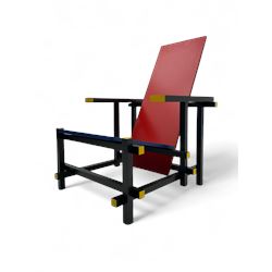 After Gerrit Rietveld (1888-1964) - 'Red and Blue Chair', in red, blue, black and yellow finish 