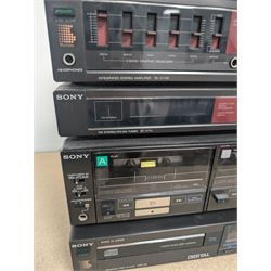 Sony HiFi system, comprising PS-LX330P Turntable, CDP-30 CD Player, TA-V11W Amplifier, ST-V11L FM-AM Tuner, TC-V11W Cassette Player and a pair of SS-V11 16cm 2Way Woofer Speakers