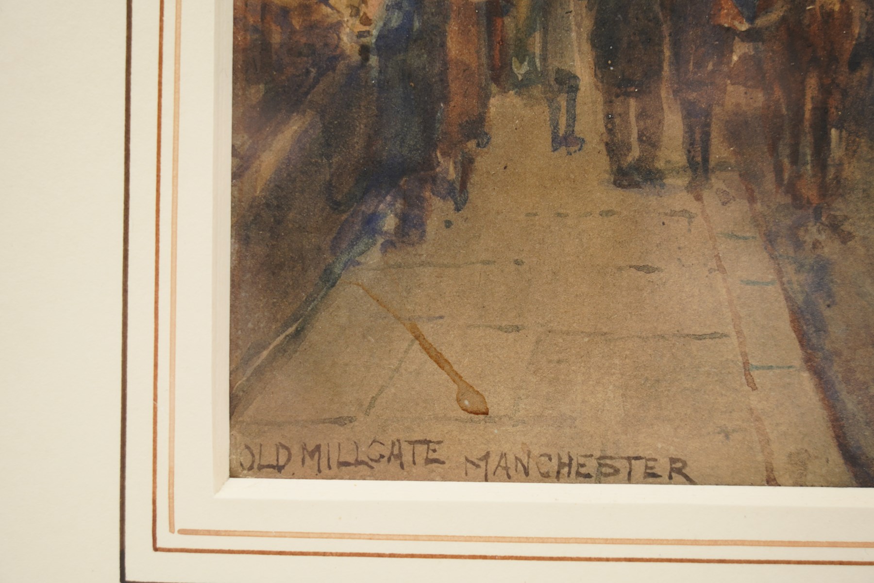 Francis Browne Tighe (British c.1865-1936): 'Old Millgate' and 'Old Shambles - Manchester', pair of watercolours signed titled and dated 1927, in matching frames 34cm x 24cm (2)