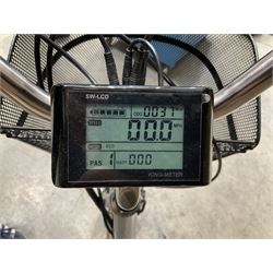 Alpine electric tilt trike - power assisted with throttle (no need to pedal), 15.5mph with 40 mile range, only 37 miles from new, silver finish, removable battery with charger, YoungDo gell seat with cover, £2749 new.