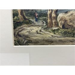 John Varley (British 1778-1842): Rowing Boat on a Scottish Lake, watercolour signed 20cm x 27cm