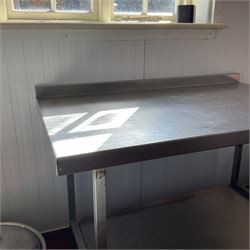 Stainless steel two tier commercial preparation trolley table 
 - THIS LOT IS TO BE COLLECTED BY APPOINTMENT FROM DUGGLEBY STORAGE, GREAT HILL, EASTFIELD, SCARBOROUGH, YO11 3TX
