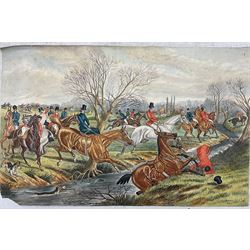 W Lees (British Late 19th Century): The Hunt and An Eagle Fight, pair unframed watercolours signed, dated 1881 max 33cm x 43cm (2)