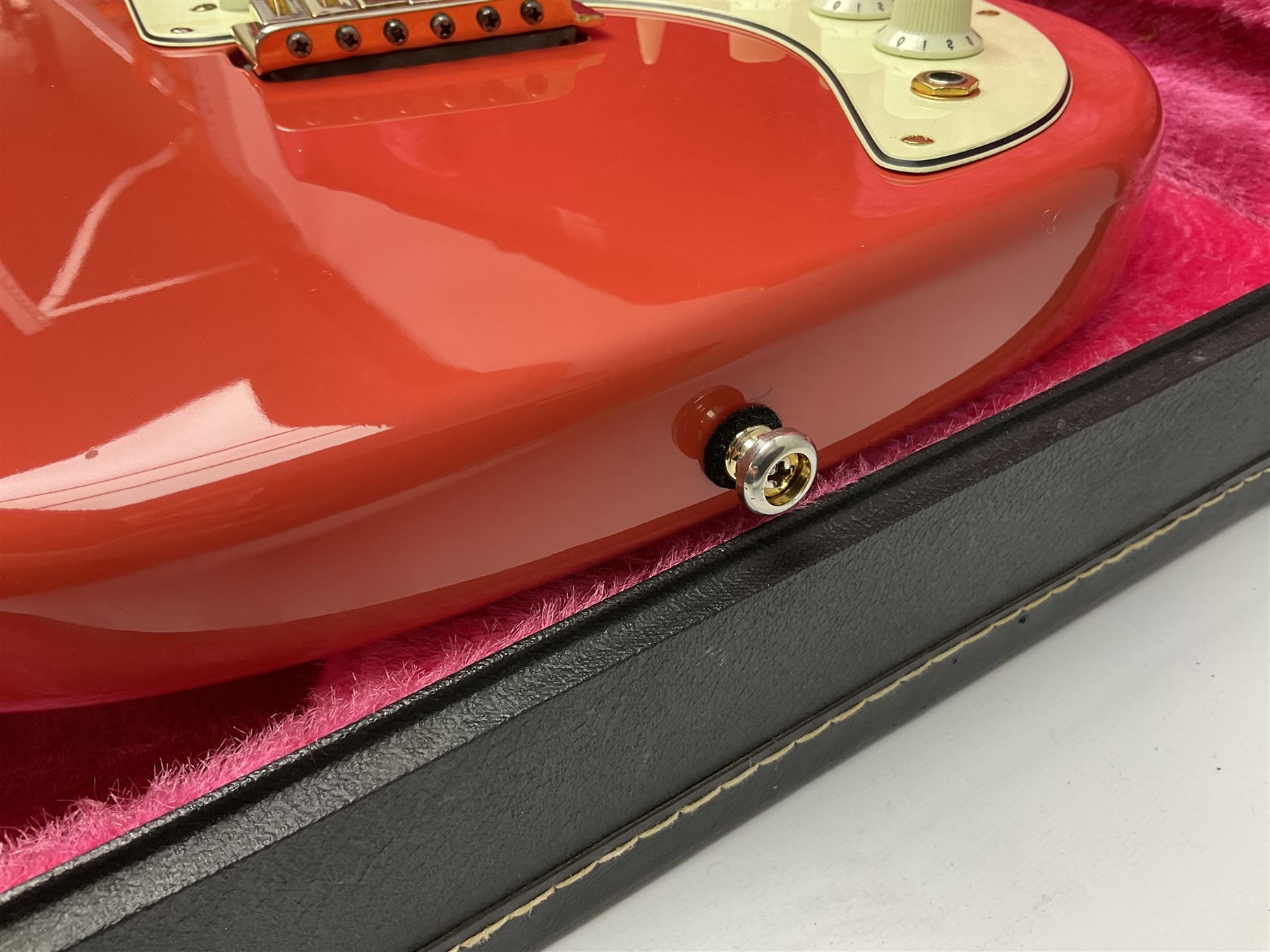 Burns Club Series Marquee electric guitar in fiesta red with maple fretboard; serial no.2002491 L100cm; in hard case with GuitarKes service and set-up certificate dated January 2022