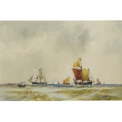  Frank Henry Mason (Staithes Group 1875-1965): Shipping off Dover, watercolour signed 34.5cm x 53.5cm   DDS - Artist's resale rights may apply to this lot     