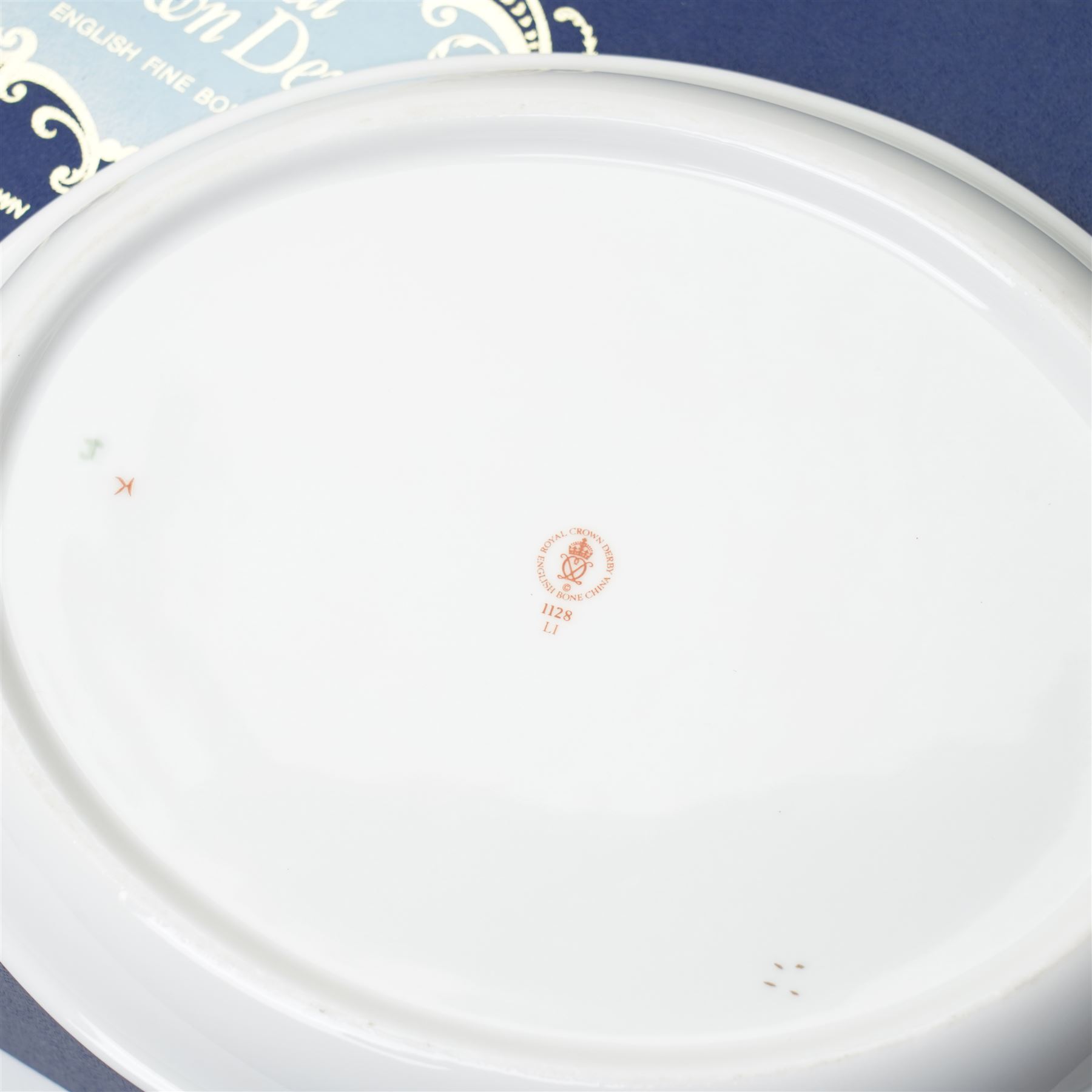 Royal Crown Derby Imari 1128 pattern miniature tea set, boxed, tray W19cm, teapot H7.5cm