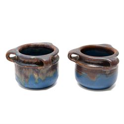 Bourne Denby Danesby ware Orient pattern comprising Hardwick bowl of square form, Stancliffe bowl and three other lug handled bowls 