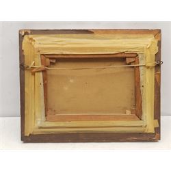 William Ashton (British 1853-1927): Horse and Rider at Sunset, oil on canvas signed 24cm x 35cm