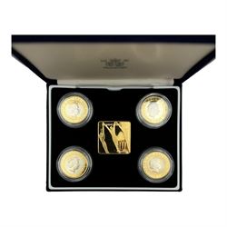 The Royal Mint Queen Elizabeth II 2002 Manchester Commonwealth Games silver proof four two-pound coin set, cased with certificate