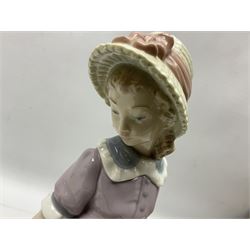 Four Lladro figures, comprising Pulling Dolls Carriage no 5044, Belinda with her Doll no 5045, Pretty Pickings no 5222 and Shepherdess with basket no 4678 