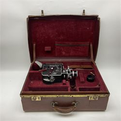 Paillard Bolex H8 RX cine camera body, serial no.195008, with 'Kern Paillard Vario Switar 36EE 1:1,9 f=8/36mm H8 RX' lens, serial no. 955497, in fitted leather carrying case  