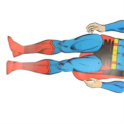1970's DC Comics Super Man cardboard cut-out, with articulated limbs, H164cm