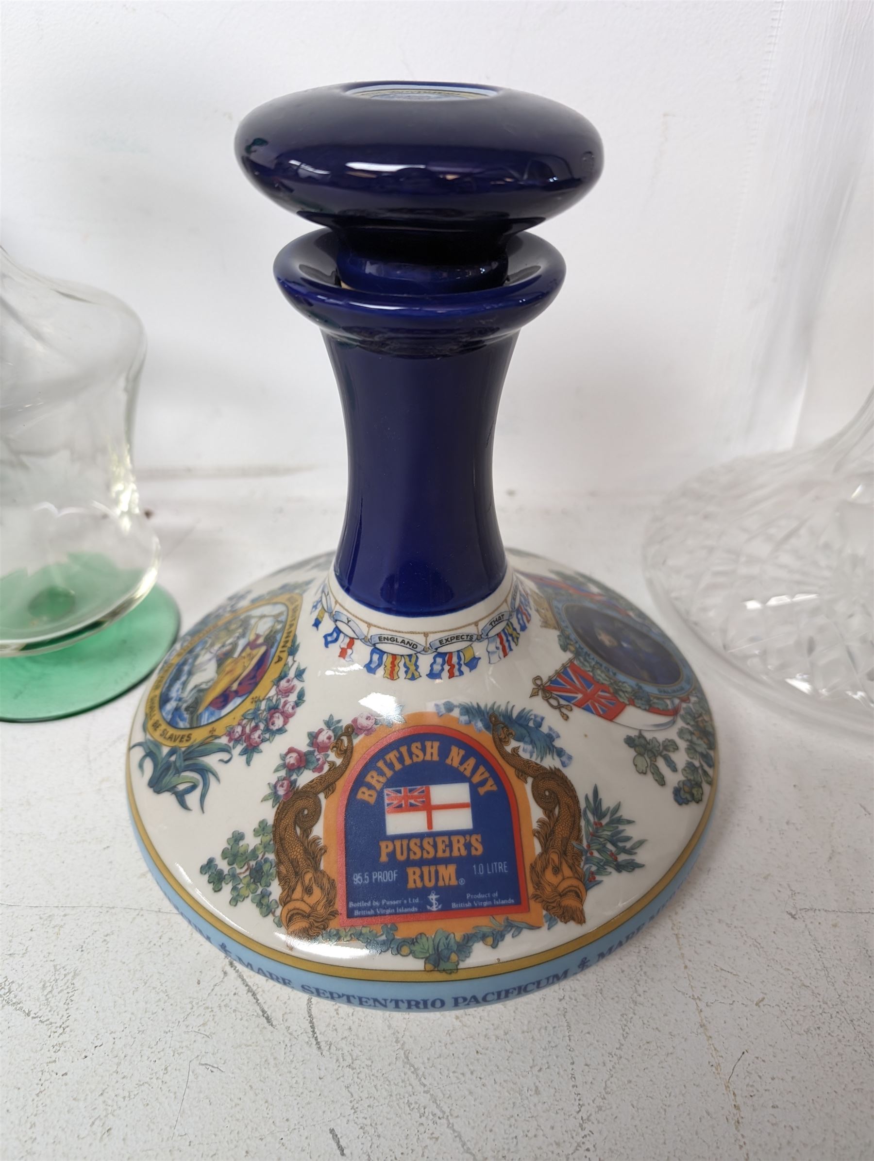 Wade Pussers rum ship decanter, together with another ship decanter etc 