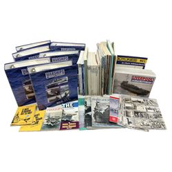 Six Atlas Editions ring binders of Warships Maxi Cards; and large quantity of booklets, cigarette cards etc of naval and shipping interest