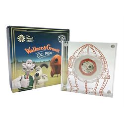 The Royal Mint United Kingdom 2019 'Wallace and Gromit' silver proof fifty pence coin, cased with certificate 