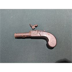19th century P. Bond muzzle loading percussion pocket pistol, with 6cm (2.5