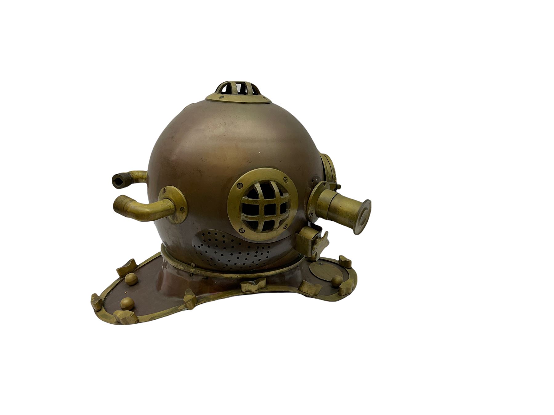 Reproduction US navy deep sea diver's copper and brass helmet