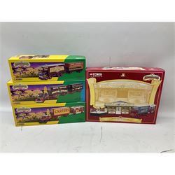 Corgi Showman's Range - thirteen die-cast models comprising 06601, 09901, 12601, 15901, 16101, 16501, 16502, 21701, 24401, 24801, 27602, 27801 and 31012 (Boxing Set); together with Corgi Classics No.31702 ERF Box Van, Showman's Caravan and VW Van; all boxed (14)