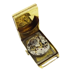 18ct gold wristwatch by Sapho Geneve import marks Glasgow 1924 length 3.8cm  