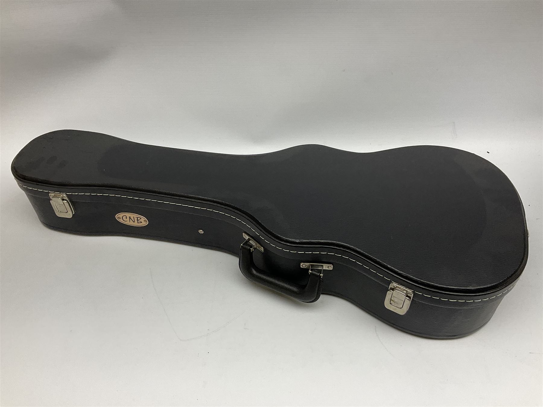 Palmer eight-string mandolin with mahogany back, simulated ivory and mother-of-pearl mounts L67cm; and Mahalo mahogany cased baritone scale ukulele, model no.U320B, L76cm; in hard carrying case (2)