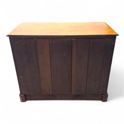 19th century pine chest of drawers, rectangular moulded top over two short and two long drawers fitted with brass handles, raised on bracket feet