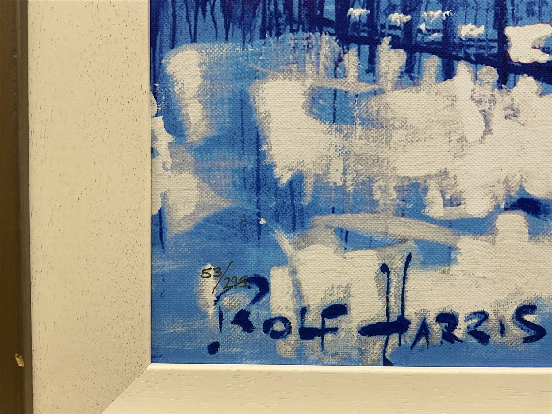 Rolf Harris (Australian 1930-): 'Mending the Nets' 'Mont Sainte Victoire - Homage to Cezanne' and 'Christmas Eve in the Snow', three limited edition giclee prints signed and numbered 53/295, 206/295 and 145/196, max 44cm x 60cm (3)