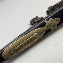 19th century Arabian(?) jezail flintlock musket, approximately 28-bore, the 137cm(54