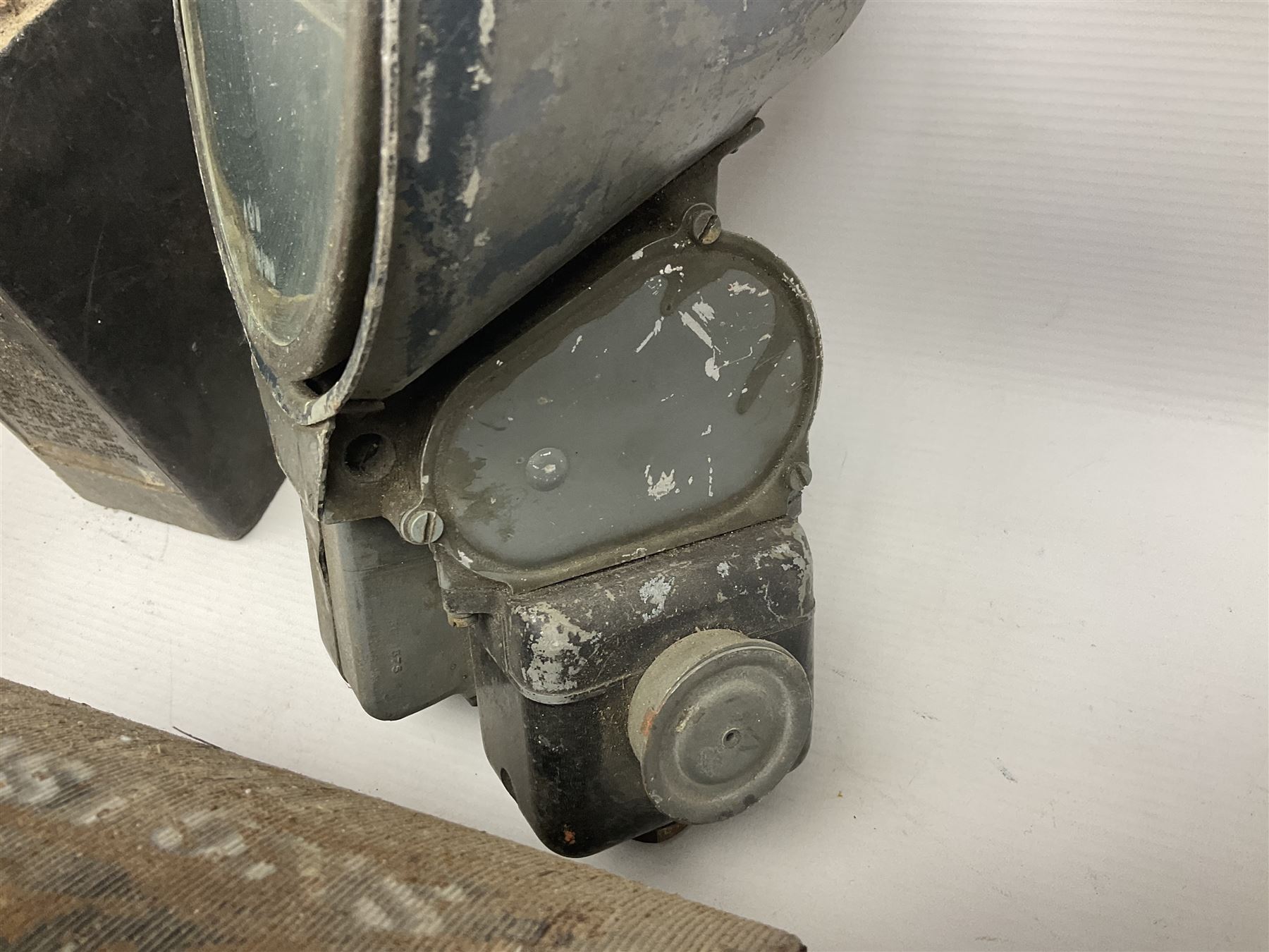 Three RAF light switches, together with military oxygen canister, batteries, gages etc  