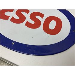 Enamelled Esso advertising type sign together with a Minnesota number plate, Esso H23cm