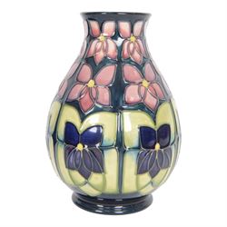 Moorcroft vase Violets pattern, of baluster form, with original box H20cm