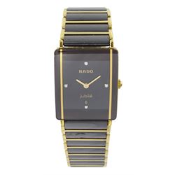 Rado DiaStar jubilé gentleman's ceramic quartz wristwatch, Ref. 160.0381.3, black dial wit...