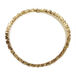 9ct gold textured wishbone ring, hallmarked