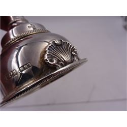 Modern silver wine funnel, of typical form, with oblique gadrooned rim, and shell decoration, hallmarked Laurence R Watson & Co, Birmingham 1989