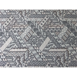  Length of aztec geometric woven fabric in blue tones, W128cm x L8.4 yards approx  