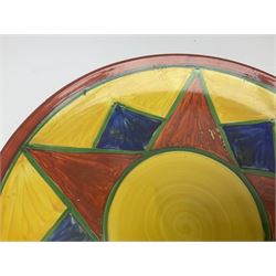 Newport Pottery, comport in Original Bizarre pattern, with printed and signed mark beneath, H10cm 