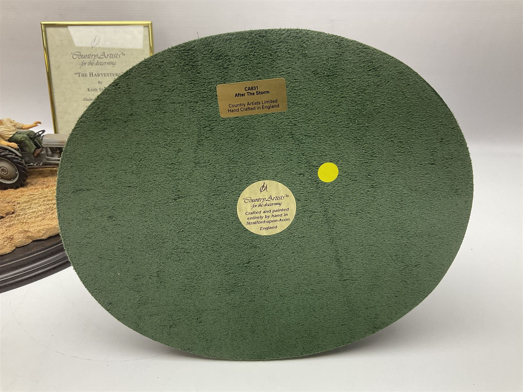 Two Country Artists figures, After the storm no CA831, limited edition 891/1750 and The Harvesters, limited edition 824/850, both with wooden base and certificates of authenticity