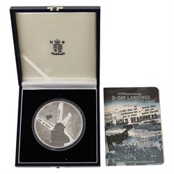 The Royal Mint Alderney 2004 '60th Anniversary of D-Day' one kilogram fine silver fifty po...