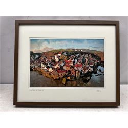 British Contemporary: 'Staithes at Dawn', digitally manipulated photograph indistinctly signed titled  dated '10 and numbered 1/10 on the mount 25cm x 38cm